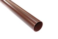 Brown round floplast rainwater downpipes