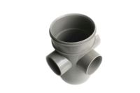 110mm x Single Socket 3 Way Bossed Pipe (olive grey polypipe)