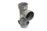 110mm x 3 Boss Socketed Base Equal Single Branch (olive grey polypipe)