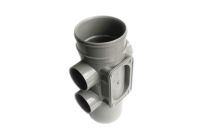 110mm Single Socket 4 Boss Shoulder Access Pipe (olive grey polypipe)