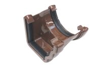 Right Hand Adaptor to Half Round Gutter (brown)