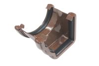 Left Hand Adaptor to Half Round Gutter (brown)