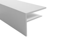 10mm White Aluminium F Section End Trim - 3 metre