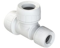 22mm x 15mm x 22mm End Reduced Tee (White)